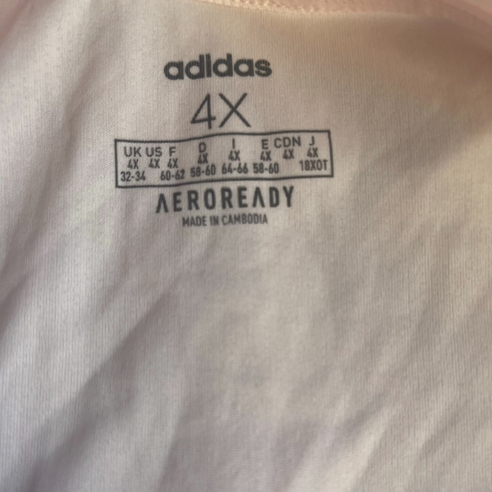 NWT Adidas Women's Designed 2 Move Tee Plus Size light pink workout lounge tee - Picture 3 of 4